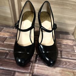 Cole Haan Black Patent Leather Mary Jane Heels