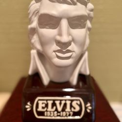 Vintage McCormick Elvis Presley Porcelain Whiskey Decanter Head Bust 1977-empty 