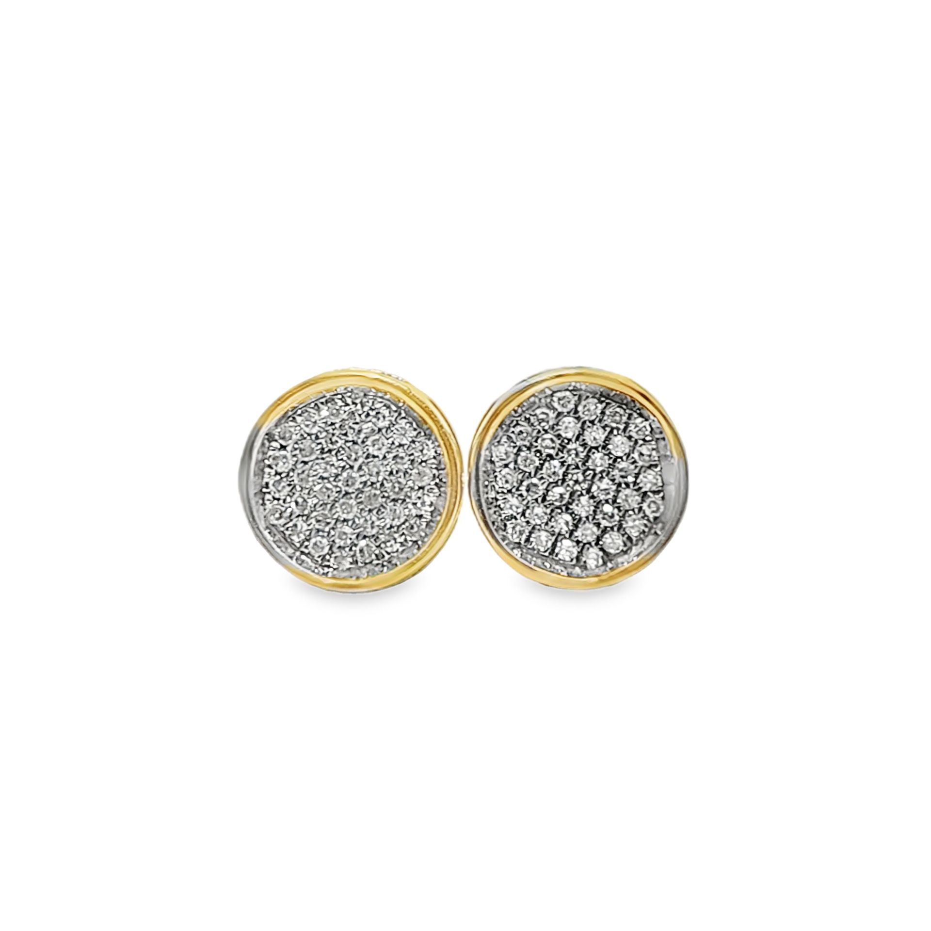 10k Yellow Gold Diamond Earrings with Round Cut Diamond 0.30 ctw