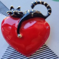 black cat on a red heart 