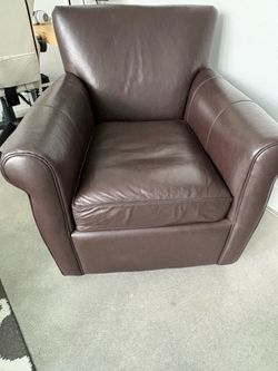 Brown Leather Swivel Chair