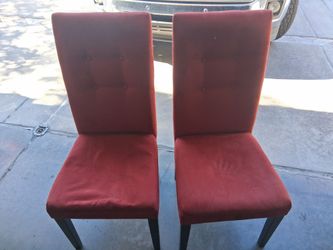 Two crushed velvet chairs