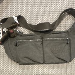 Kipling Jericho Waist Pack Field Green Nylon 3 Pockets Monkey Keychain Hiking