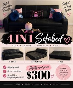 ONLY...Used once slightly/Brand New Sofa bed