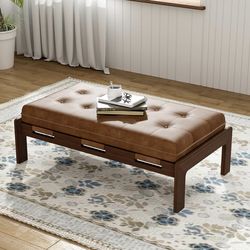 SALE! Modern Faux Leather Upholstered Ottoman Coffee Tables