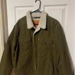 Levis Olive Sherpa Jacket