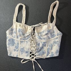 Cider Corset White And Blue 