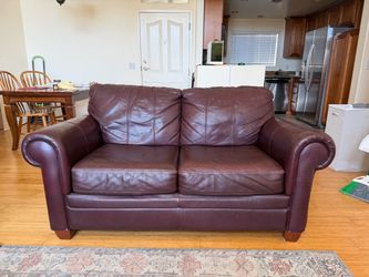 Leather loveseat