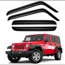 Window Rain Guards Shield for 2007-18 Jeep Wrangler JK (YQAUTEC Y227JK)