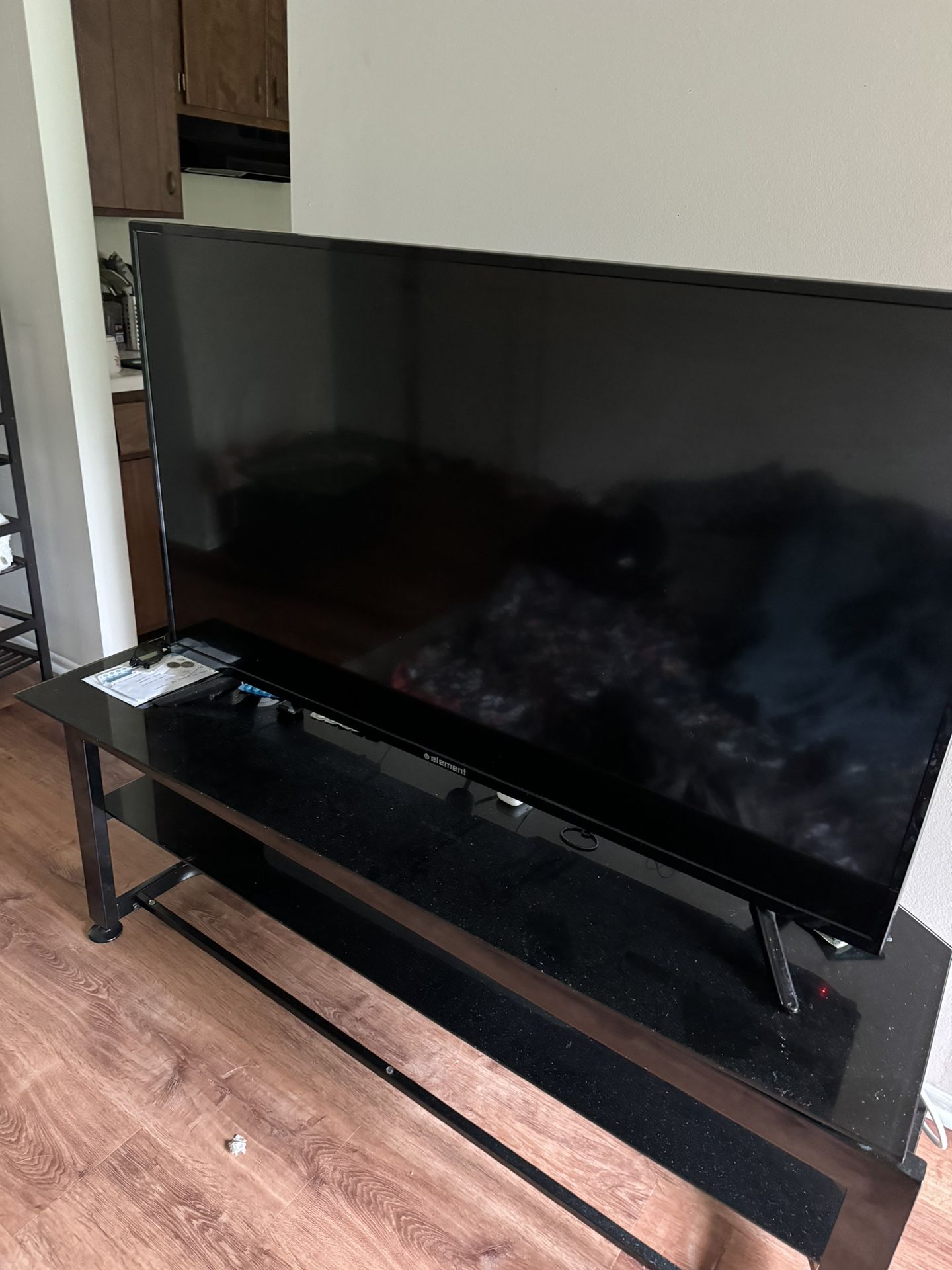 55 Inch TV With Glass Stand 