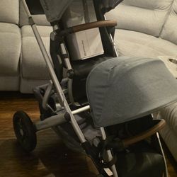 UPPAbaby Vista Double Stroller | Bassinet, 2 Seats, Adapters, Tray – Good Condition