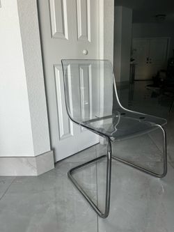 TOBIAS Chair, clear/chrome plated