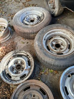 6 --- CHEVY RALLY WHEELS!! 2 -- 15X6!! 4 ---15X8!!! 450$ OBO
