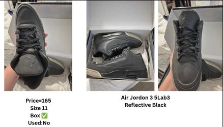 Air Jordon 3 5lab3 Reflective Black