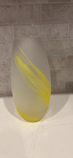 Yellow Matte Glass Vase 
