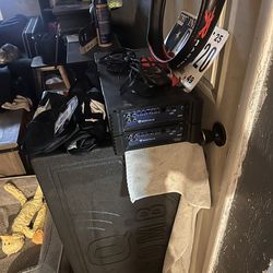 This has not been sold first post missed up 2 15 in subs in a q bomb box with amps 5k amp fine 8k amp just needs new rca jack fixed