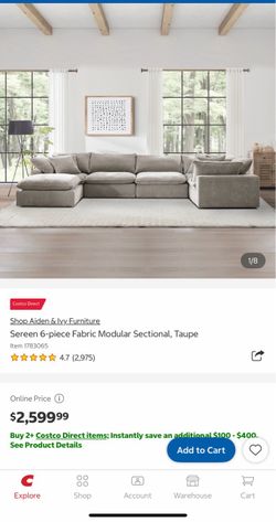 Aiden & Ivy Sereen 6-Piece Modular Sectional Sofa