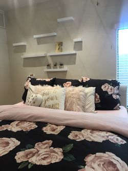 Pottery Barn Teen Emily Merrit Bed of Roses King Duvet Bedding