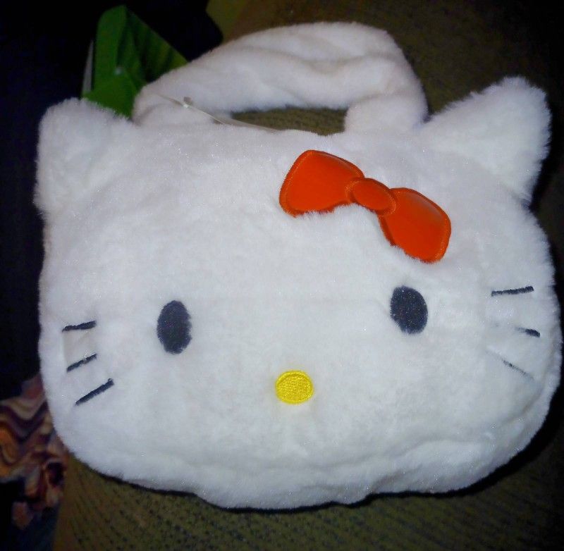 Hello Kitty Plush purses White or pink with Crossbody Strap