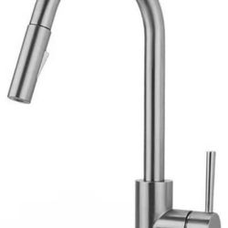Brushed Nickel Kitchen Faucet with Pull Down Sprayer, High Arc Stainless Steel Material, with cUPC Ceramic Cartridge,Without Deck Plate,Fit for 1 Kitc