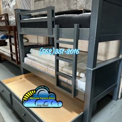Triple Twin Bunk Bed With Mattresses Colchones Nuevos Bonitos 
