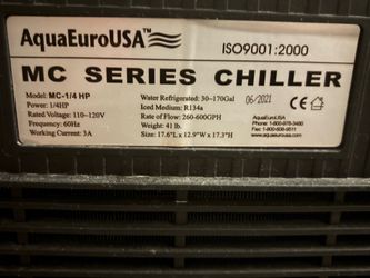 Aquarium chiller 1/4 hp for 30-170gallon fish tank hydroponics