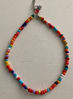 Rainbow Bead Choker Necklace