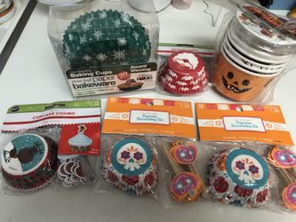 Halloween and Christmas baking cups