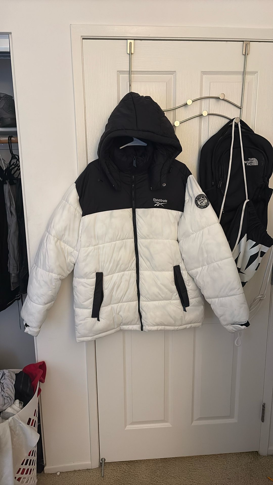 black and white puffer (reebok)