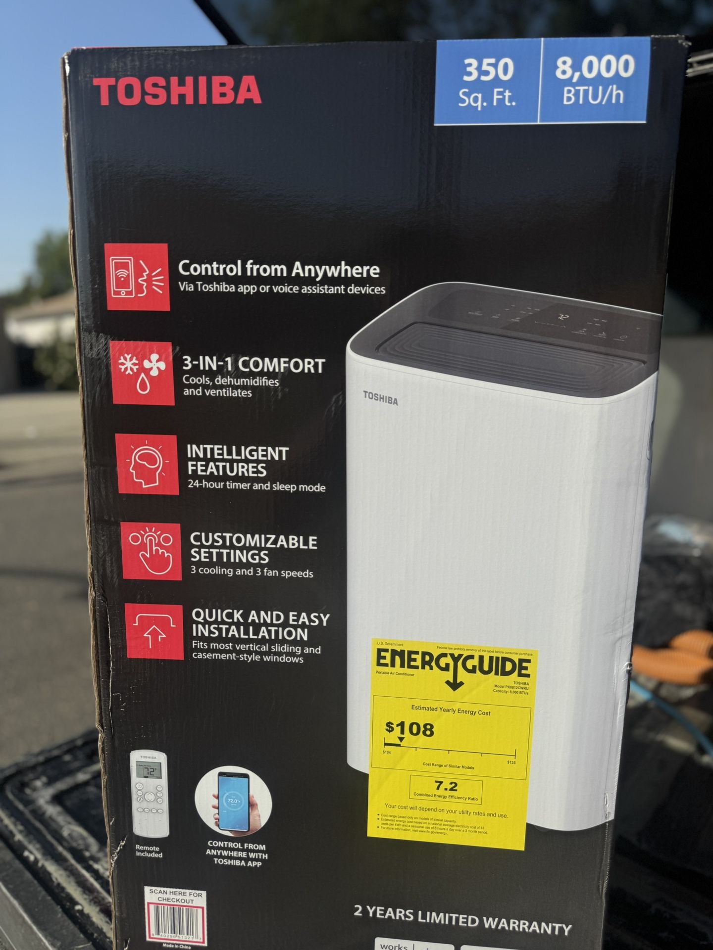 Toshiba 350 Sq. Ft. Portable Air Conditioner