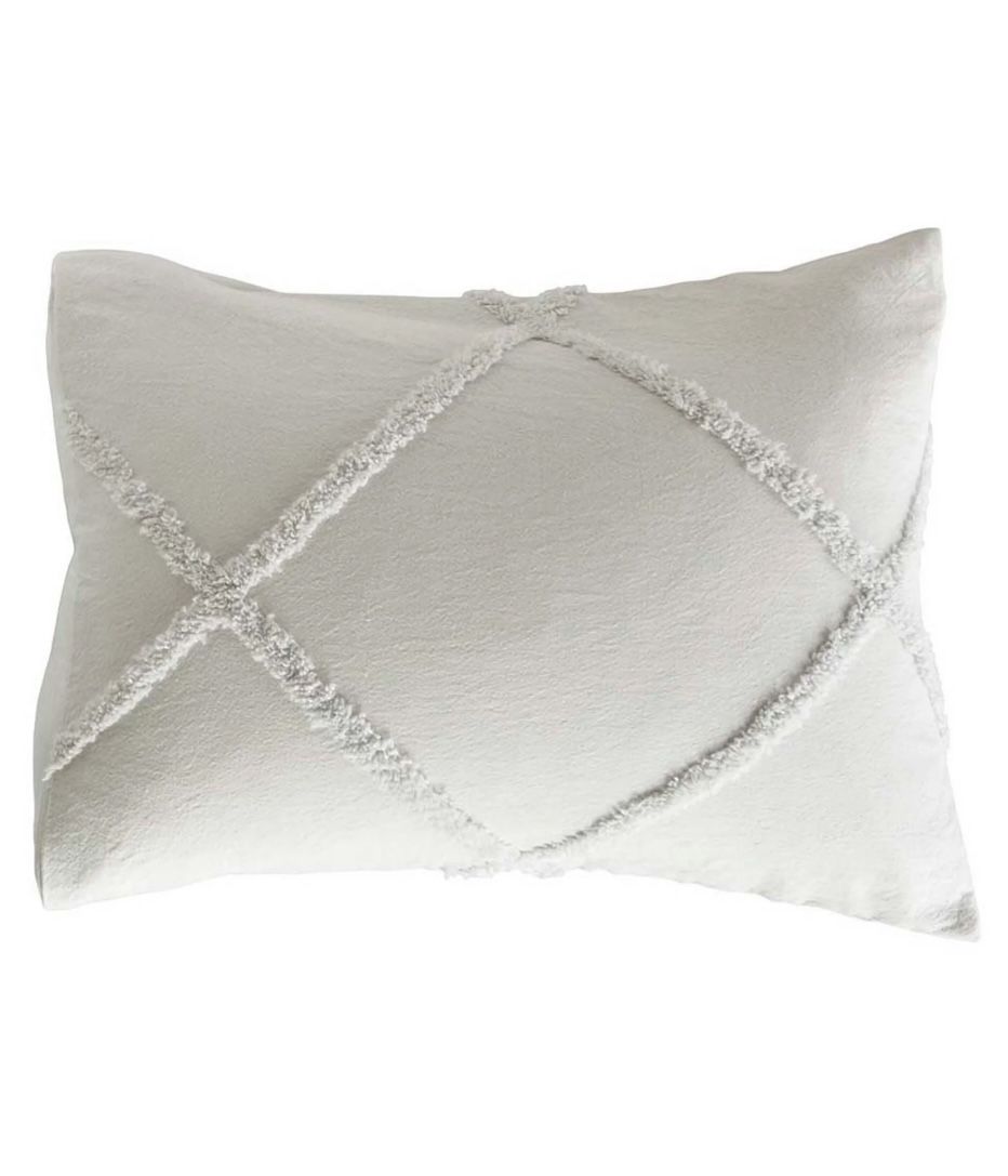 Peri Home Chenille Lattice King Sham, Grey, Cotton, Chenille Tufted 20”x 36”, Adult