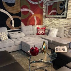 Emilio Taupe Reversible Sectional / couch /Living room set