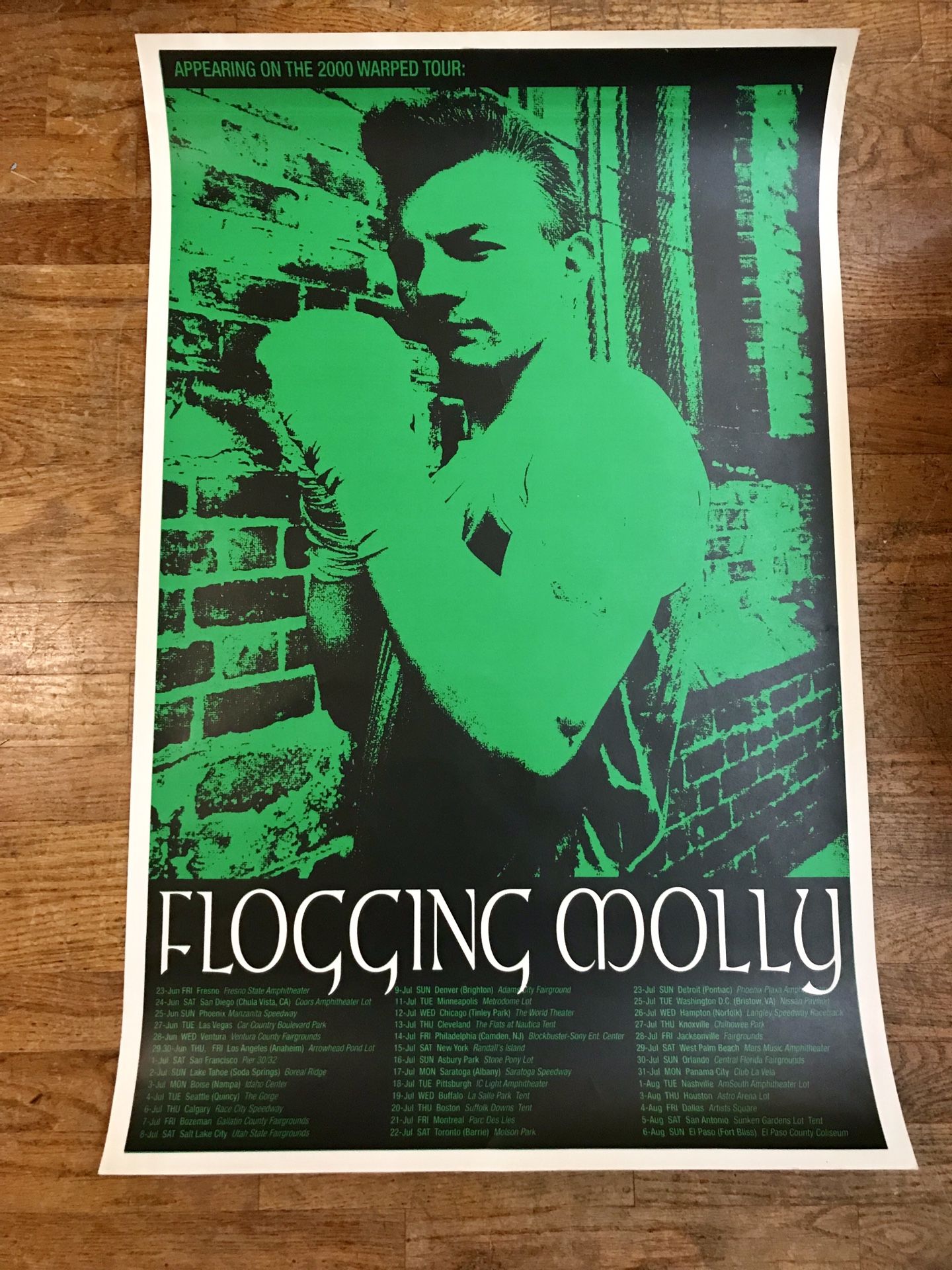 Classic Rare Flogging Molly Tour Dates Print 35”x 23”
