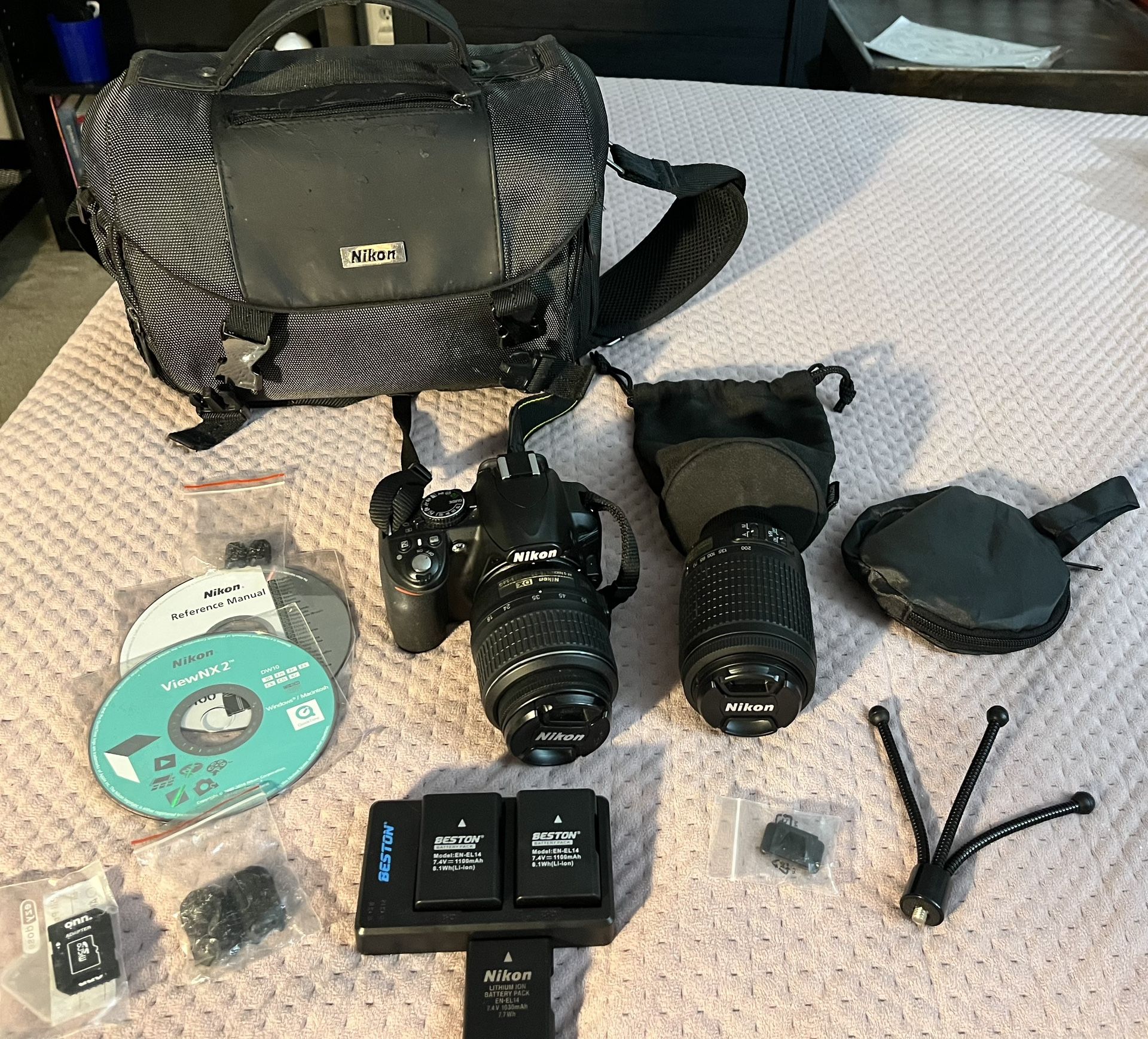 Nikon D3100 EXTRA LENS AND ALL ACCESSORIES 