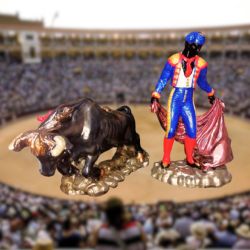 Rare Vintage Modern Matador w/Bull Statue