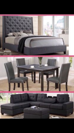 Package deal bed table set and sofa sectional