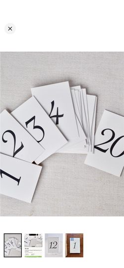 Wedding Table Numbers and Stands