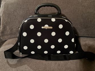 Luca Vergani Black Polka Dot Travel Cosmetic Case