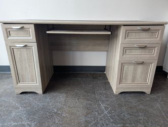 Rustic Wood Writing Desk with Dark Top