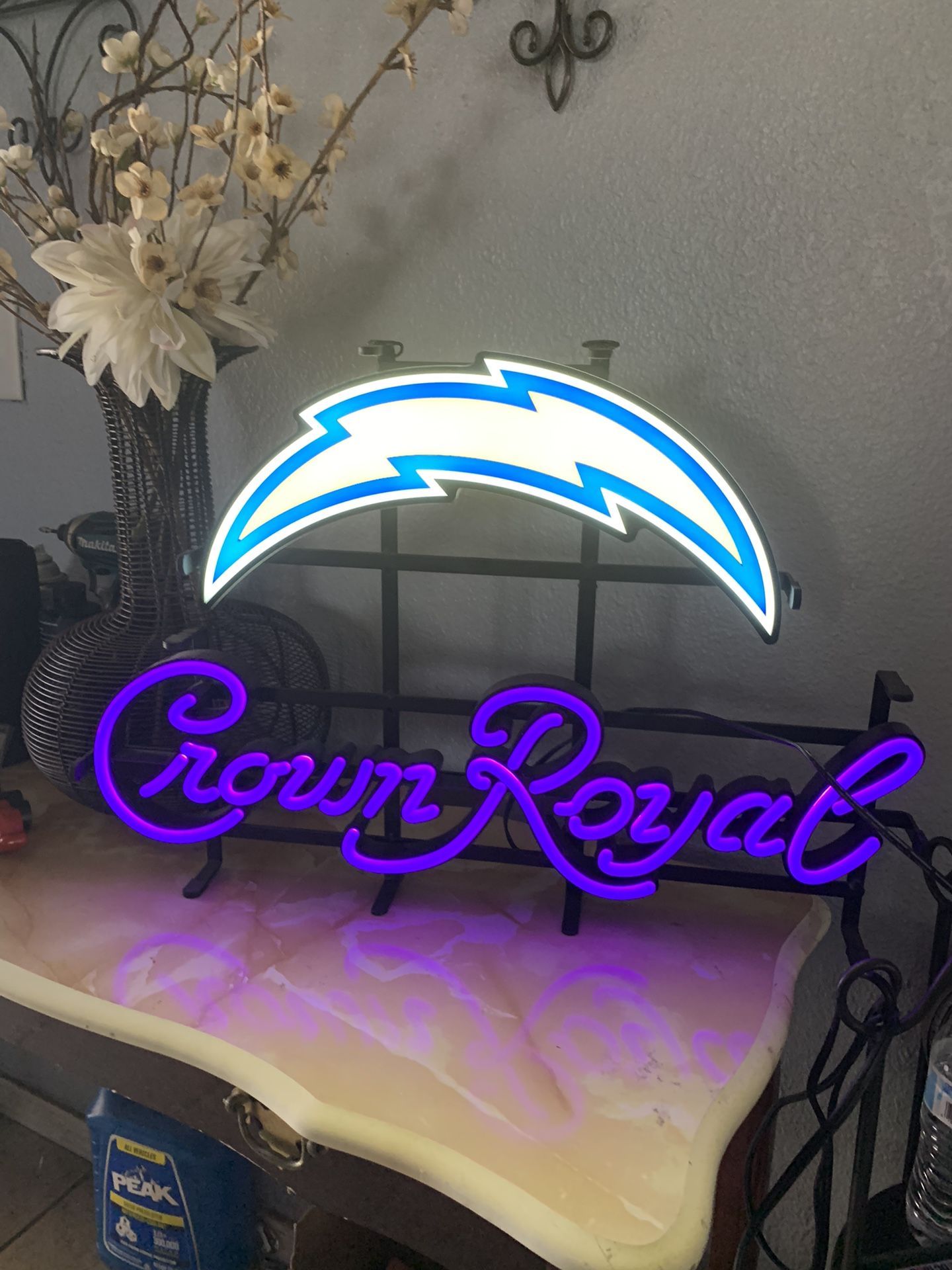 LA Charger Crown Royal Neon Light New