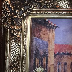 Venice Landscape Oil on canvas painting 23 x 47