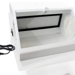 Dental Lab Tempered Glass Baffle High Strength LED Vacuum Dust Collector Vacuum Extractor Box with 2 Filters