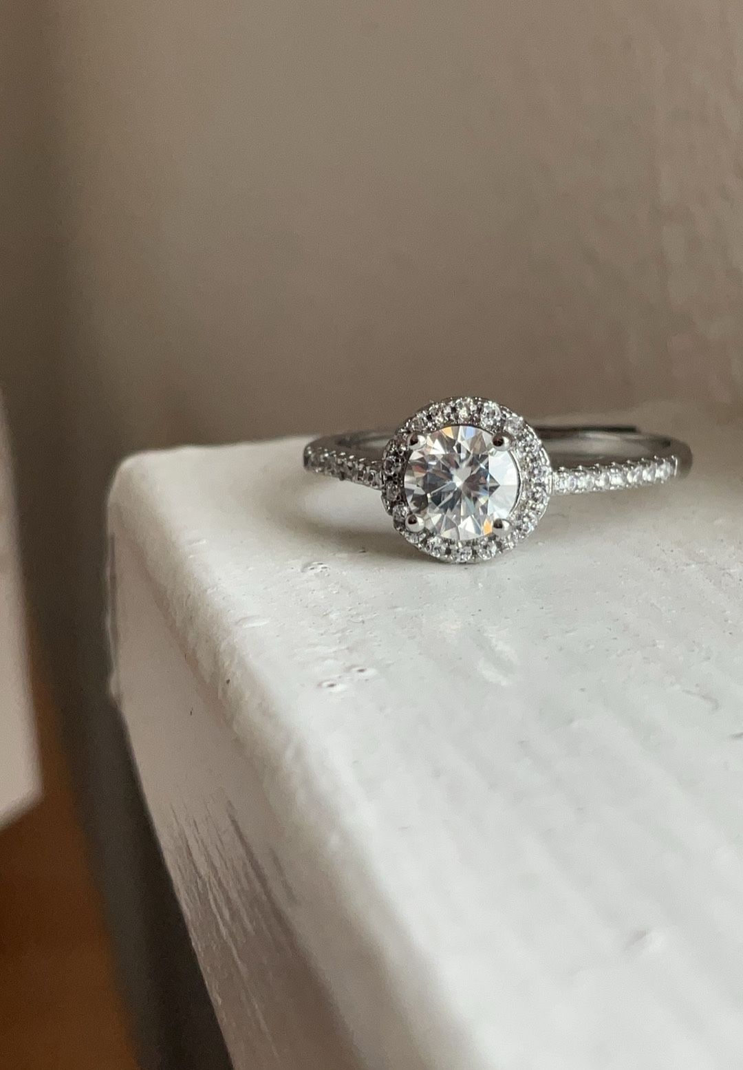 Moissanite Halo Ring Size 0.5 (could negotiate)