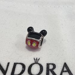 Pandora × Disney Parks Mickey Mouse Shorts Charm Red Black Enamel
