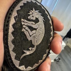 Silver Stitched Cowboy Belt 