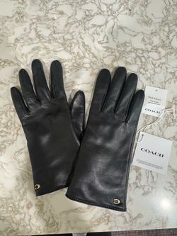 Coach leather gloves women