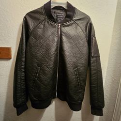 Mens Leather Bomber Jacket 