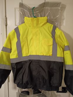 Hi-Vis Safety Bomber Jacket Yellow Black