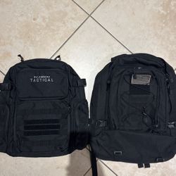 Tactical Molle Back Packs Black tactical molle backpacks heavy duty material, with multiple pouches. Great for hiking, gym or talking to the range. 