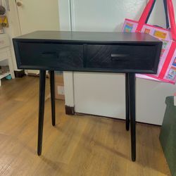 SAFAVIEH Dean 2 Drawer Modern Solid Console Table, Black